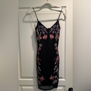 Guess women’s dress black with floral size small NWOT